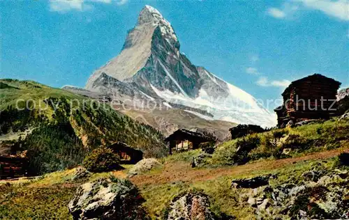 AK / Ansichtskarte Zermatt VS Matterhorn Mont Cervin Berghuetten Gebirgspanorama Kat. Zermatt