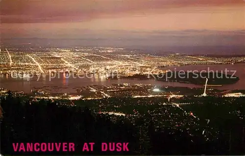 AK / Ansichtskarte Vancouver British Columbia Night view at dusk from Top of Grouse Kat. Vancouver