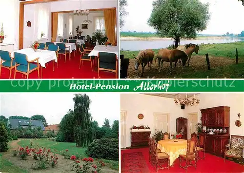 AK / Ansichtskarte Rethem Aller Hotel Pension Allerhof Gaststube Pferde Garten Zimmer Kat. Rethem (Aller)