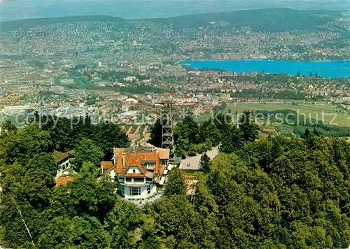 AK / Ansichtskarte Uetliberg ZH Berghaus Uto Kulm mit Blick auf Zuerich Zuerichsee