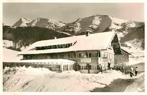 AK / Ansichtskarte Steibis Alpengasthof Hochgrat Winterpanorama Rindalphorn Allgaeuer Alpen Kat. Oberstaufen