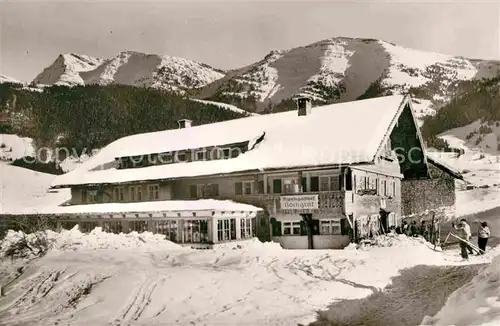 AK / Ansichtskarte Steibis Alpengasthof Hochgrat Rindalphorn Winterpanorama Allgaeuer Alpen Kat. Oberstaufen