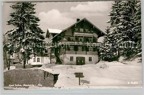 AK / Ansichtskarte Oberstaufen Hotel Falken im Winter Kat. Oberstaufen