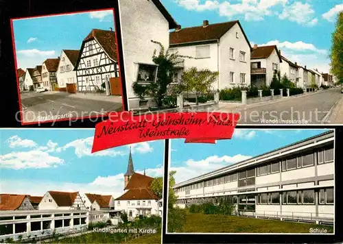 AK / Ansichtskarte Geinsheim Pfalz Strassenpartie Wendelinusstrasse Schule Kindergarten Kirche Kat. Neustadt an der Weinstr.