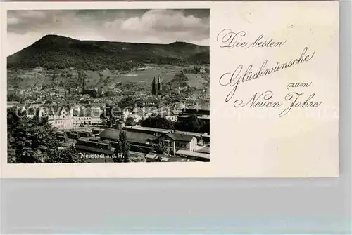 AK / Ansichtskarte Neustadt Haardt Panorama Blick ueber die Stadt Neujahrskarte Kat. Neustadt an der Weinstr.