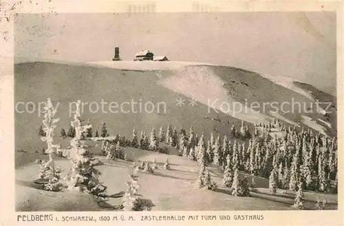 AK / Ansichtskarte Feldberg Schwarzwald Zastlerhalde mit Feldbergturm Berggasthof Winterpanorama Kat. Feldberg (Schwarzwald)