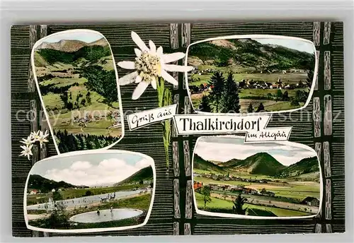 AK / Ansichtskarte Thalkirchdorf Panorama Teilansichten Schwimmbad Kat. Oberstaufen