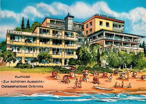 AK / Ansichtskarte Groemitz Ostseebad Kurhotel zur schoenen Aussicht Pension Haus Locker Kat. Groemitz