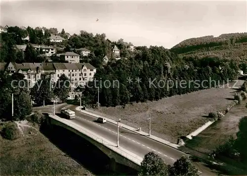 AK / Ansichtskarte Pforzheim Kallhardbruecke mit Nagold Pforte des Schwarzwaldes Weltplatz fuer Schmuck und Uhren Kat. Pforzheim