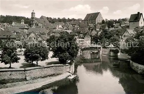 AK / Ansichtskarte Schwaebisch Hall Partie am Kocher Sulfersteg Altstadt Kat. Schwaebisch Hall