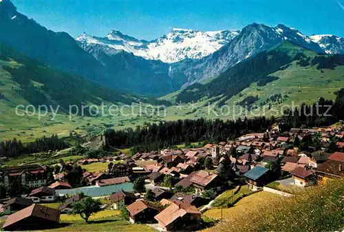 AK / Ansichtskarte Adelboden Panorama Blick gegen die Berner Alpen Kat. Adelboden