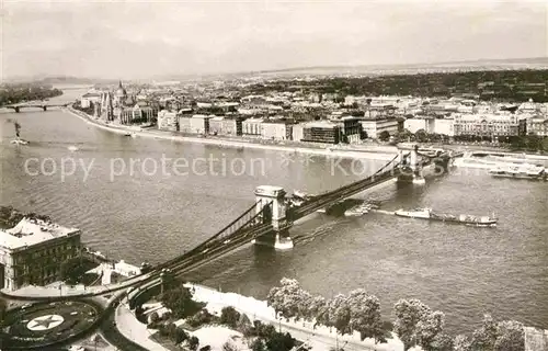 AK / Ansichtskarte Budapest Panorama Kettenbruecke Donau Kat. Budapest