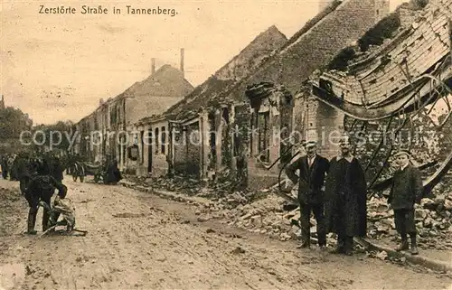 AK / Ansichtskarte Tannenberg Ostpreussen zerstoerte Strasse Kat. Hohenstein Ostpreussen