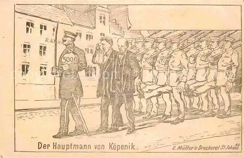 AK / Ansichtskarte Koepenick Der Hauptmann von Koepenick Zeichnung Kat. Berlin