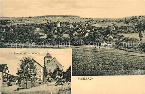 AK / Ansichtskarte Flinsbach Kirche mit Schulhaus Kat. Helmstadt Bargen