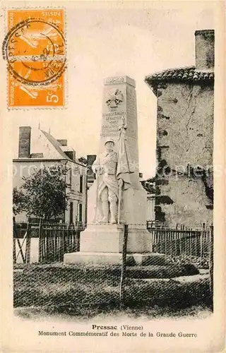 AK / Ansichtskarte Pressac Monument Commemoratif des Morts de la Grande Guerre  Kat. Pressac