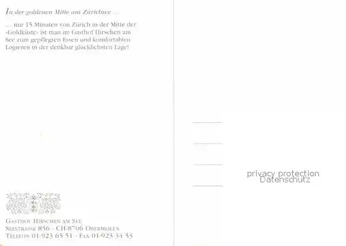 AK / Ansichtskarte Obermeilen Gasthof Zum Hirschen am See  Kat. Obermeilen
