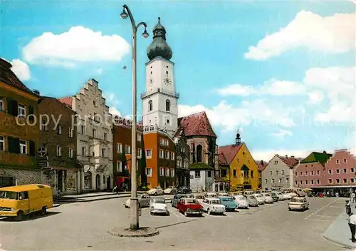 AK / Ansichtskarte Cham Oberpfalz Marktplatz Parkplatz Kat. Cham