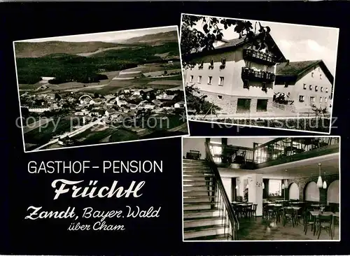 AK / Ansichtskarte Zandt Oberpfalz Gasthof Pension Fruechtl Luftaufnahme  Kat. Zandt