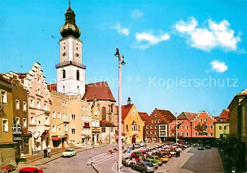 AK / Ansichtskarte Cham Oberpfalz Stadtplatz Kirche Kat. Cham