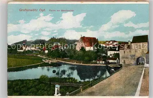 AK / Ansichtskarte Grafenwoehr Stadtweiher Tor Kat. Grafenwoehr