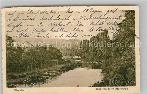 AK / Ansichtskarte Pforzheim Blick von Werderbruecke Kat. Pforzheim