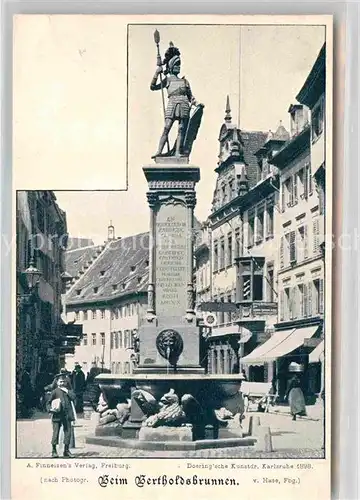 AK / Ansichtskarte Freiburg Breisgau Bertholdsbrunnen  Kat. Freiburg im Breisgau