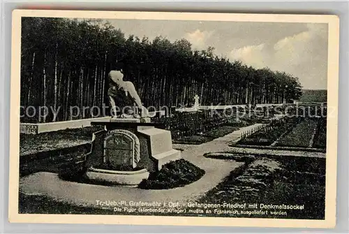 AK / Ansichtskarte Grafenwoehr Truppenuebungsplatz Gefangenenfriedhof Denkmalssockel 