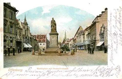 AK / Ansichtskarte Offenburg Marktplatz mit Drakedenkmal Kat. Offenburg