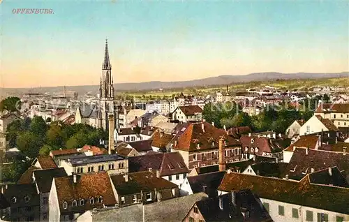 AK / Ansichtskarte Offenburg Stadtbild mit Kirche Kat. Offenburg