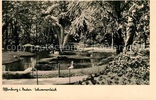 AK / Ansichtskarte Offenburg Schwanenteich Park Kat. Offenburg