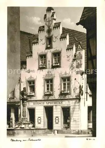 AK / Ansichtskarte Offenburg Brunnen am Fischmarkt Hirschapotheke Giebelhaus Kat. Offenburg