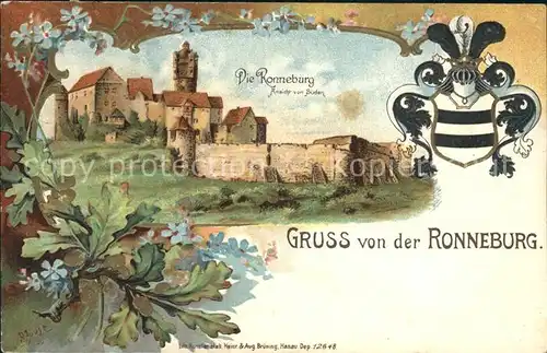 AK / Ansichtskarte Ronneburg Hessen Wappen Litho Kuenstlerkarte R. Joost  / Ronneburg /Main-Kinzig-Kreis LKR