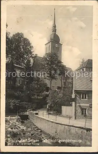 AK / Ansichtskarte Sebnitz Partie an der Kirche Kat. Sebnitz