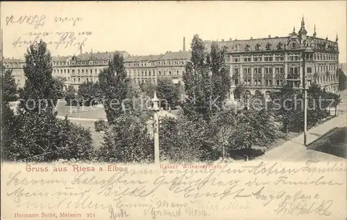 AK / Ansichtskarte Riesa Sachsen Kaiser Wilhelm Platz Kat. Riesa