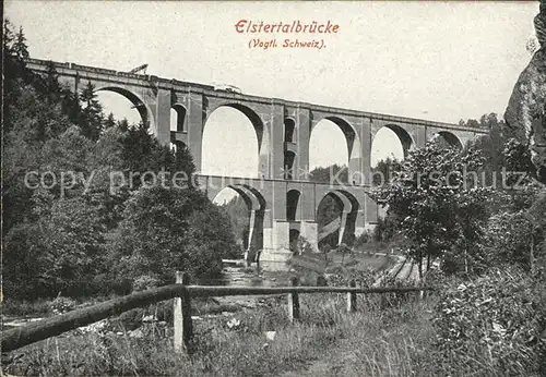 AK / Ansichtskarte Jocketa Elstertalbruecke Eisenbahn Vogtlaendische Schweiz Kat. Poehl Vogtland