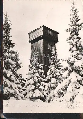 AK / Ansichtskarte Schoenberg Bad Brambach Kapellenbergturm im Winter Kat. Bad Brambach