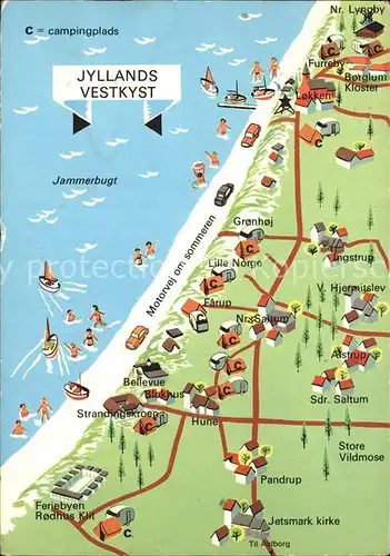 AK / Ansichtskarte Jylland Westkueste Lageplan Kat. Daenemark