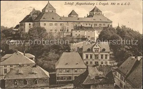 AK / Ansichtskarte Augustusburg mit Schloss Restaurant Kat. Augustusburg
