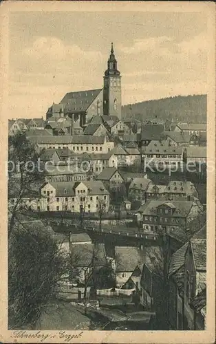 AK / Ansichtskarte Schneeberg Erzgebirge Ortsansicht mit Kirche Kat. Schneeberg