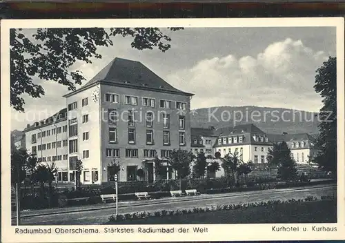 AK / Ansichtskarte Oberschlema Erzgebirge Kurhotel und Kurhaus Radiumbad Kat. Bad Schlema