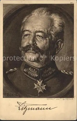 AK / Ansichtskarte Militaria Generaele Stab Deutschland General Karl Litzman Orden WK 1 Quidenus  / Militaria /