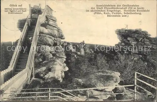 AK / Ansichtskarte Greifensteine Erzgebirge Aussichtsfelsen Felsformationen Kat. Typen