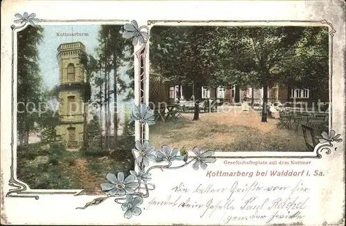 AK / Ansichtskarte Walddorf Sachsen Kottmarberg mit Turm und Gaststaette Kat. Eibau