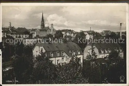 AK / Ansichtskarte Loebau Sachsen Teilansicht mit Kirche Kat. Loebau