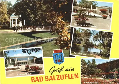 AK / Ansichtskarte Bad Salzuflen Kurpark Pavillon Konzerthalle Kurparksee Rosengarten Kat. Bad Salzuflen