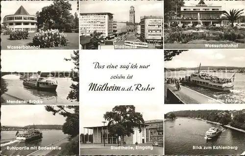 AK / Ansichtskarte Muelheim Ruhr Wasserbahnhof Kahlenberg Mendener Bruecke  Kat. Muelheim an der Ruhr