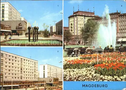 AK / Ansichtskarte Magdeburg Karl Marx Strasse Wilhelm Pieck Allee Springbrunnen Kat. Magdeburg