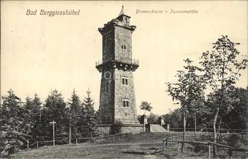 AK / Ansichtskarte Bad Berggiesshuebel Bismarckturm Panoramahoehe Kneippkurort