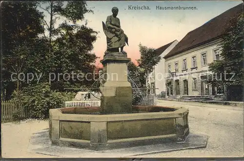 AK / Ansichtskarte Kreischa Hausmannbrunnen Statue Kat. Kreischa Dresden